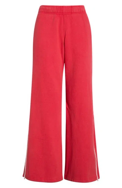 Marine Layer Cloud 9 Side Stripe Wide Leg Sweatpants In Red