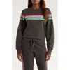 Marine Layer Cloud 9 Stripe Cotton Blend Sweatshirt In Brown