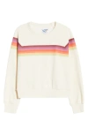 Marine Layer Cloud 9 Stripe Cotton Blend Sweatshirt In White