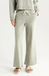 Marine Layer Cloud Nine Wide Leg Cotton Blend Fleece Pants In Shadow