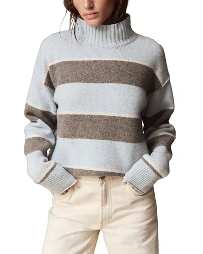 Marine Layer Coastal Merino Wool Turtleneck Sweater In Gray