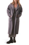 Marine Layer Colette Oversize Double Face Longline Coat In Grey Heather