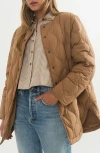 Marine Layer Calista Lightweight Quilted Jacket In Warm Taupe