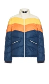 Marine Layer Down Puffer Jacket In Blue & Orange