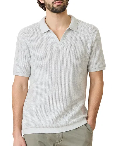 Marine Layer Conrad Polo Sweater In Oatmeal Gray