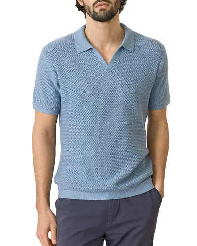 Marine Layer Conrad Polo Sweater In Washed Indigo