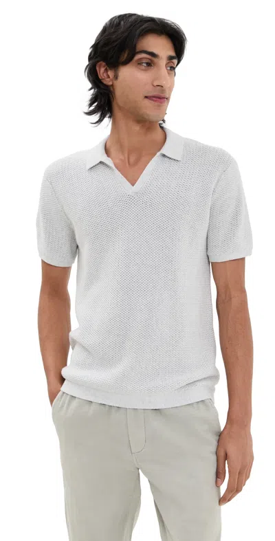 Marine Layer Conrad Sweater Polo Oatmeal Grey