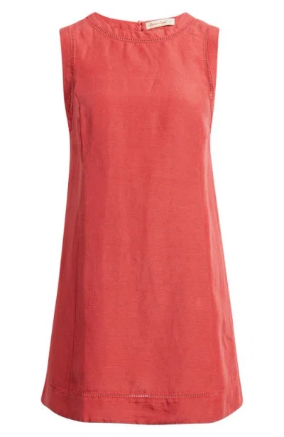 Marine Layer Cora Linen Blend A-line Minidress In Red
