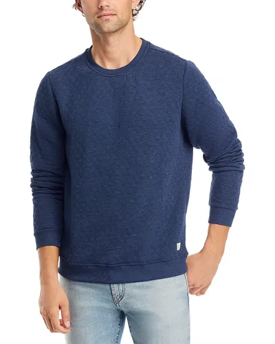 Marine Layer Corbet Quilted Crewneck Sweater In Navy Heather
