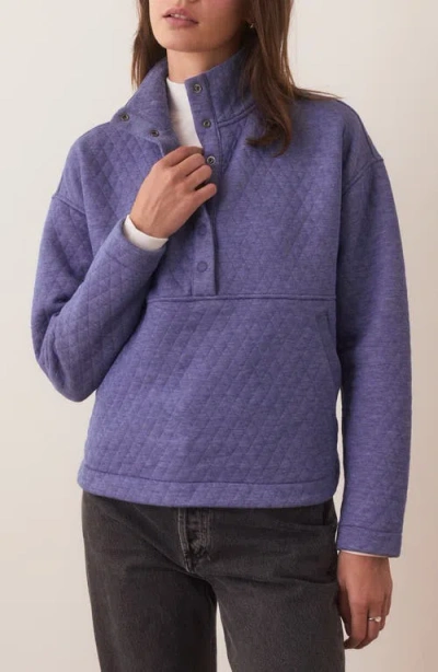 Marine Layer Corbet Quilted Half Snap Pullover In Artic Ice