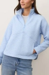 Marine Layer Corbet Quilted Half-zip Sweatshirt In Blue
