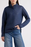 Marine Layer Corbet Quilted Reversible Pullover In Blue
