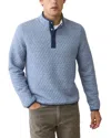 Marine Layer Corbet Quilted Reversible Pullover In Blue