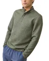 Marine Layer Corbet Quilted Reversible Pullover In Green