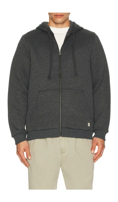 Marine Layer Corbet Quilted Zip Hoodie In Gray