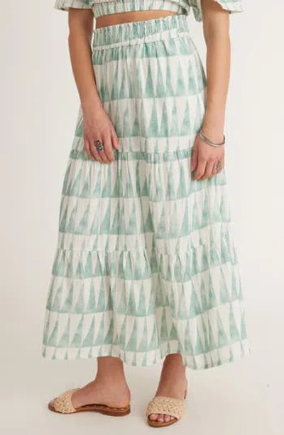 Marine Layer Corinne Geo Print Cotton Gauze Maxi Skirt In Geo Triangle