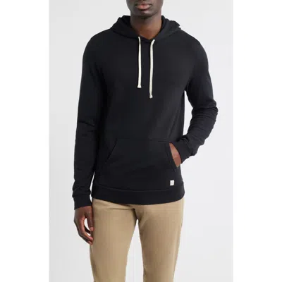 Marine Layer Cotton Blend French Terry Pullover Hoodie In Black