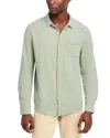 Marine Layer Cotton Blend Textured Button Down Selvage Shirt In Shadow