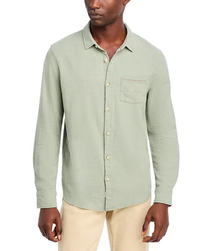 Marine Layer Cotton Blend Textured Button Down Selvage Shirt In Shadow