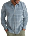 Marine Layer Cotton Corduroy Plaid Standard Fit Button Down Shirt In Indigo Plaid