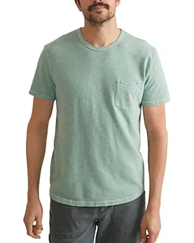 Marine Layer Cotton Textured Pocket Tee In Malachite