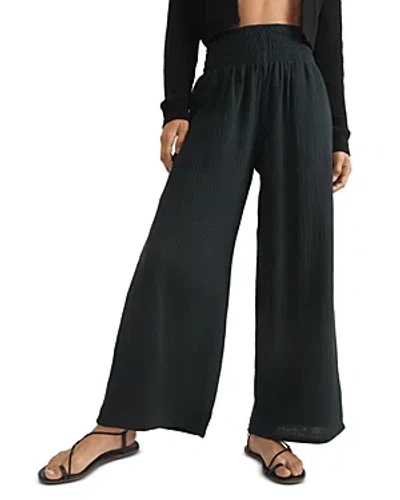Marine Layer Crinkle Trousers In Faded Black