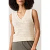 Marine Layer Crochet V-neck Sweater Vest In Cream