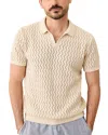 Marine Layer Cyrus Chevron Regular Fit Short Sleeve Sweater In Neutral