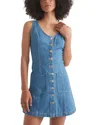 Marine Layer Daisy Sleeveless Denim Minidress In Medium Wash