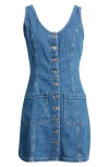 MARINE LAYER MARINE LAYER DAISY SLEEVELESS DENIM MINIDRESS