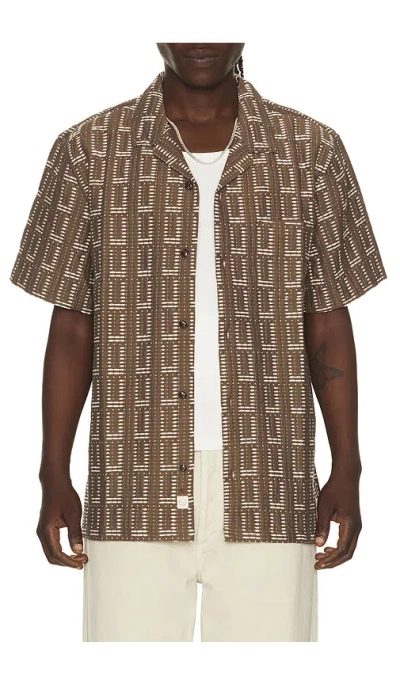 Marine Layer Dobby Resort Shirt In Brown