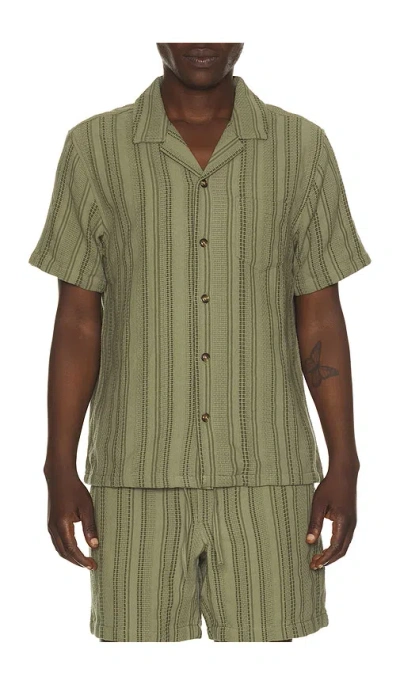 Marine Layer Dobby Resort Shirt In Green