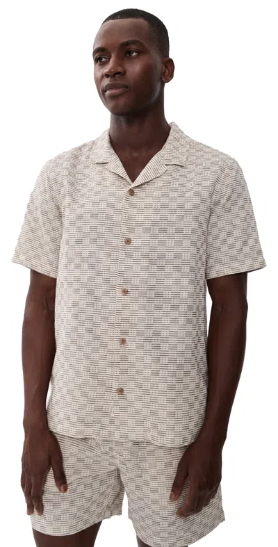Marine Layer Dobby Resort Shirt In Neutral