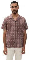 Marine Layer Dobby Resort Camp Shirt In Withered Rose