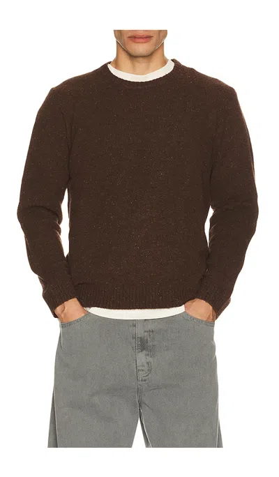 Marine Layer Donegal Crew Sweater In Brown