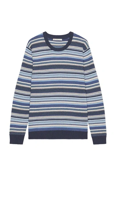 Marine Layer Double Knit Crewneck Sweatshirt In Blue