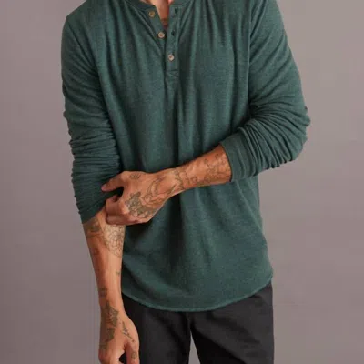 Marine Layer Double Knit Henley In Green