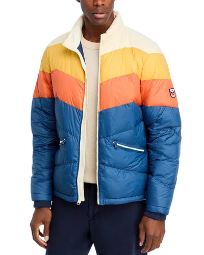 Marine Layer Down Puffer Jacket In Colorblock