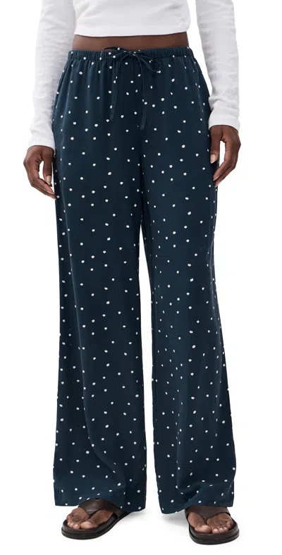 Marine Layer Drawstring Pants Navy Polka Dot In Blue