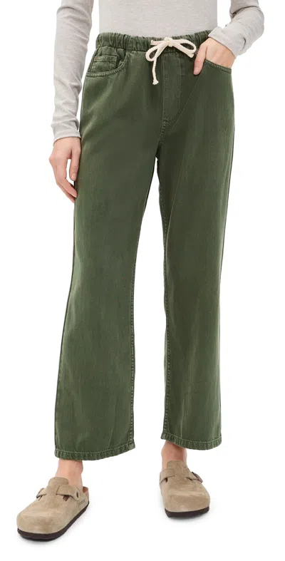 Marine Layer Drawstring Pants Olive In Green