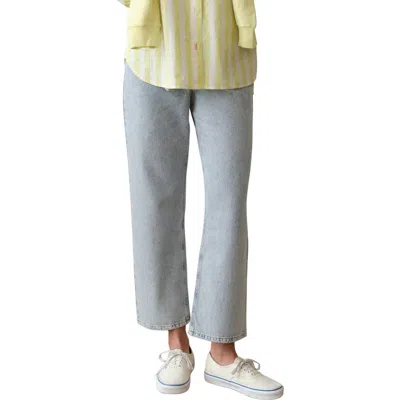 Marine Layer Ella Ankle Straight Leg Drawstring Pants In Blue