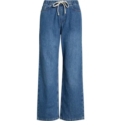 Marine Layer Ella Wide Leg Denim Pants In Blue