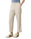 Marine Layer Elle Stripe Stretch Cotton Pants In Cream/shadow Stripe