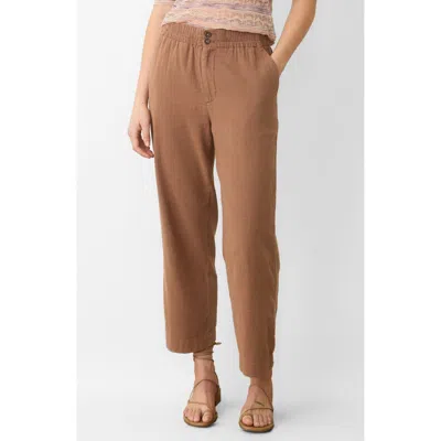 Marine Layer Elle Relaxed Crop Pants In Chocolate Malt