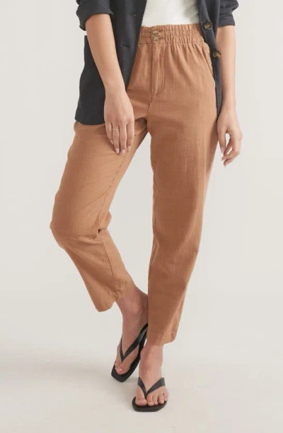 Marine Layer Elle Relaxed Crop Trousers In Coconut
