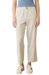 Marine Layer Elle Stripe Stretch Cotton Pants In Cream/shadow Stripe