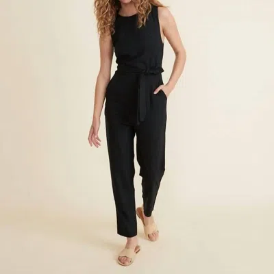 Marine Layer Eloise Belted Jumpsuit In Black