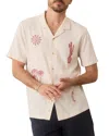 Marine Layer Embroidered Camp Shirt In Natural