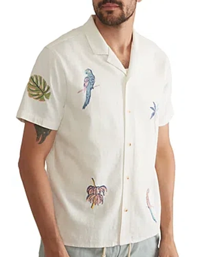 Marine Layer Embroidered Resort Shirt In White
