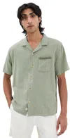 Marine Layer Embroidered Resort Short Sleeve Shirt In Shadow